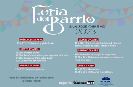 Actividades infantiles en la Feria del Barrio de San José Obrero
