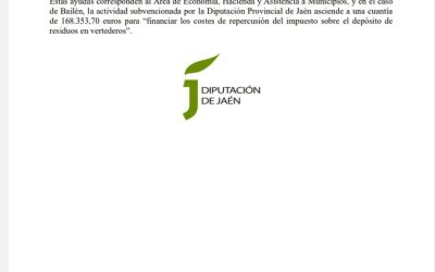 SUBVENCIÓN PARA FINANCIAR LA REPERCUSIÓN DEL IMPUESTO SOBRE DEPÓSITO DE RESIDUOS EN VERTEDEROS