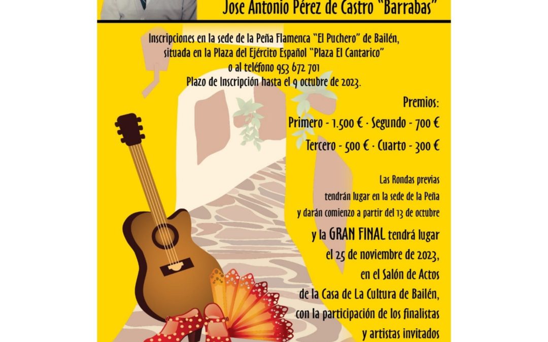 IX Concurso de Cante Flamenco José Antonio Pérez de Castro “Barrabás”
