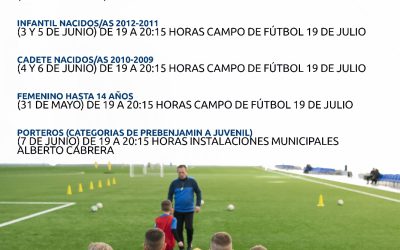 Comienzan las captaciones para Fútbol y Fútbol 7