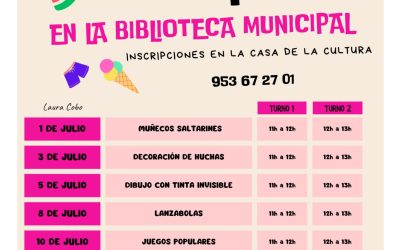 Talleres infantiles de verano en la Biblioteca Municipal