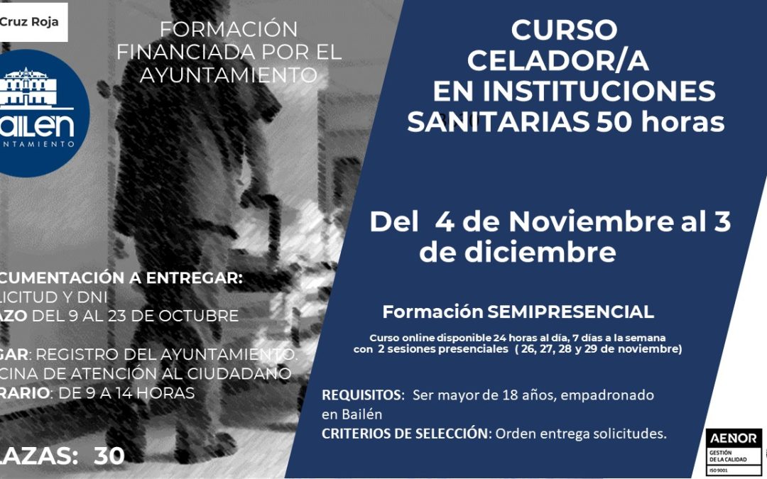 Celador en instituciones sanitarias y el uso del desfibrilador, dos nuevos cursos gratuitos impulsados por el Ayuntamiento de Bailén