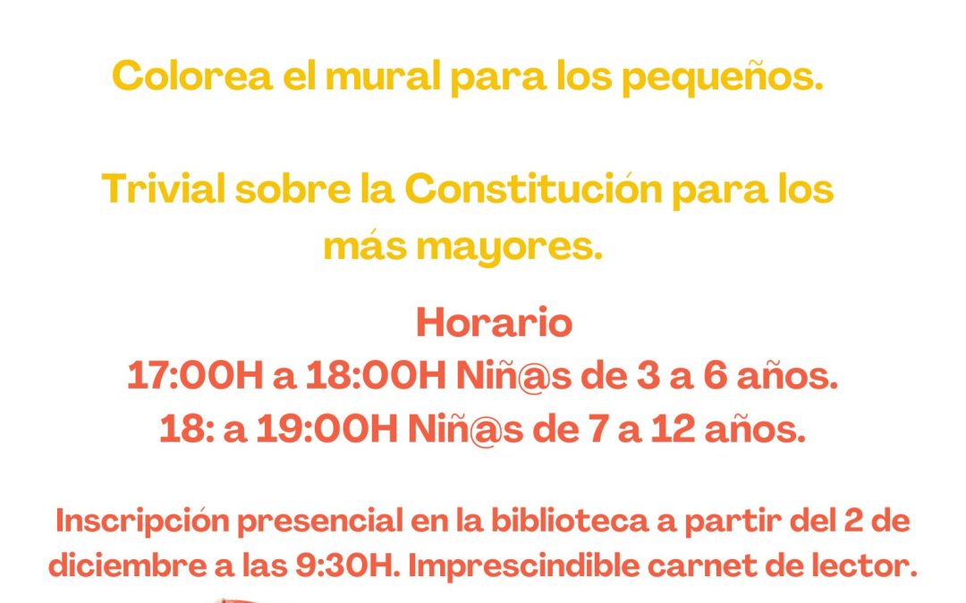 La Concejalía de Cultura organiza el taller ‘Conoce la Constitución’ para niños de entre 3 y 12 años