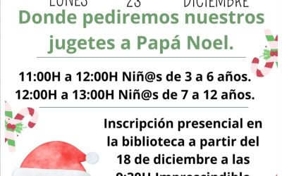 Abierto el plazo de inscripción para el Taller ‘Cartas a Papá Noel’
