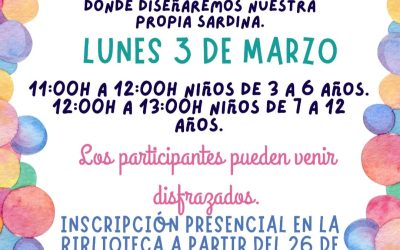 La Biblioteca Municipal acogerá un taller infantil para celebrar el Carnaval