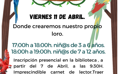 Abierto el plazo de inscripción para el taller infantil ‘El rincón de las plumas’