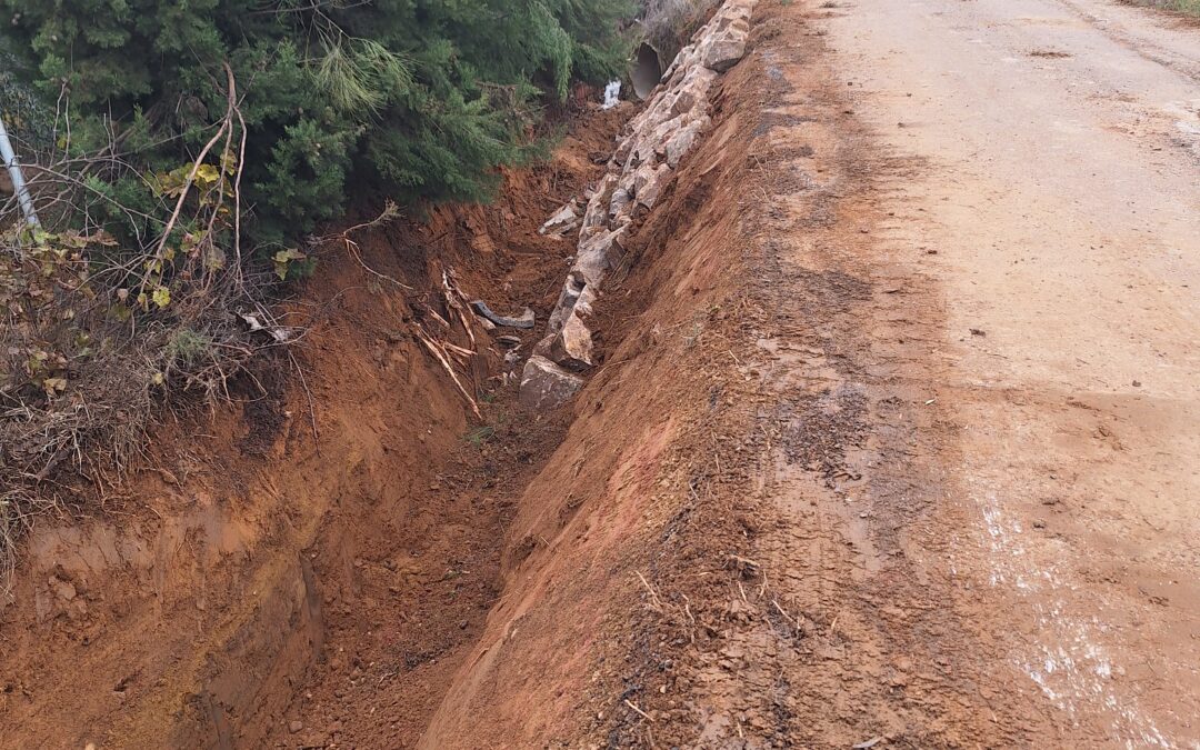 Inicio de las obras en el camino de Burguillos y aplazamiento de las obras en el camino Casa Pajares
